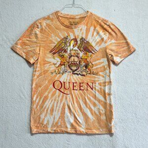 Queen Band Shirt Tie Dye Official Merch Orange Short Sleeve Men's Size Small